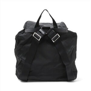 Prada Tessuto Leather Nylon Backpack Rucksack Black